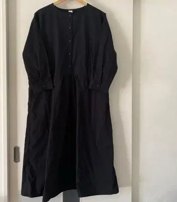 &yarn 앤드얀 코튼 개더 원피스 블랙 F