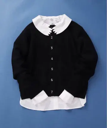 i am i 숫자 자수 크루 가디건 새상품 블랙