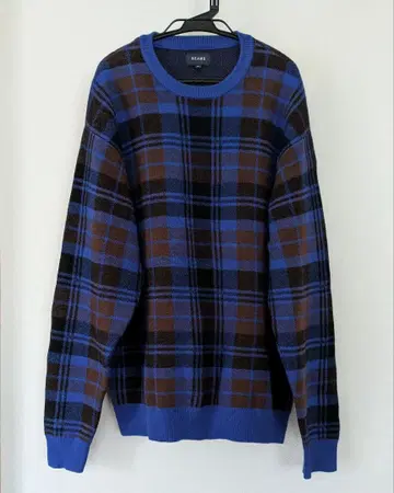 BEAMS 빔즈 니트 스웨터 체크 무늬 남성용 M사이즈