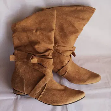 베이지 스웨이드 롱 부츠 L 사이즈