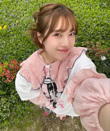 HELLO.SANFRANCISCO 블라우스 배색 스티치 프릴 튜닉