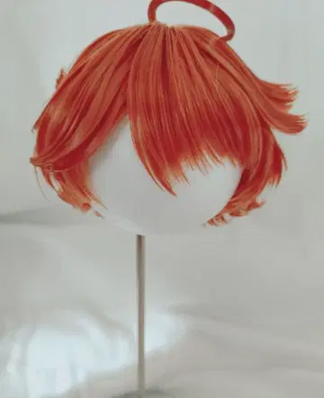 인형 가발 7-8인치 숏 헤어 오렌지 바깥으로 뻗친 스타일