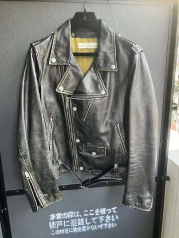 골든구스 블랙 가죽 더블 라이더 자켓