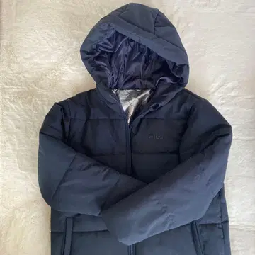 FILA 경량 후드 부착 다운 자켓 네이비 L 사이즈 새상품 보온성 강력