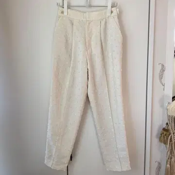 OHGA DOT PANTS WHITE M 사이즈