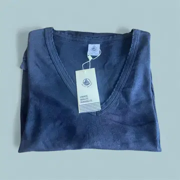 쁘띠바토 포원 코튼 V넥 긴팔 티셔츠 네이비 XS
