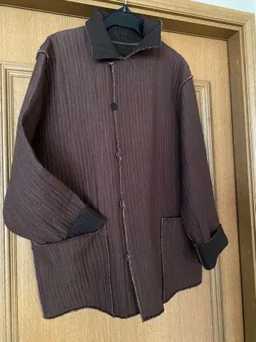 요건 레일 울 브라운 자켓