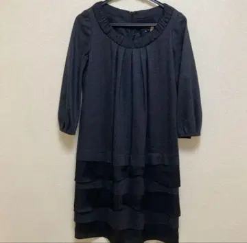 untitled 다크 그레이 7부 소매 가을/겨울 원피스 튜닉