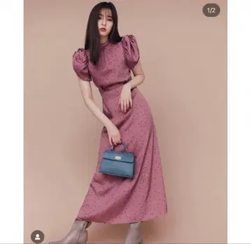 snidel 개더 퍼프 슬리브 원피스