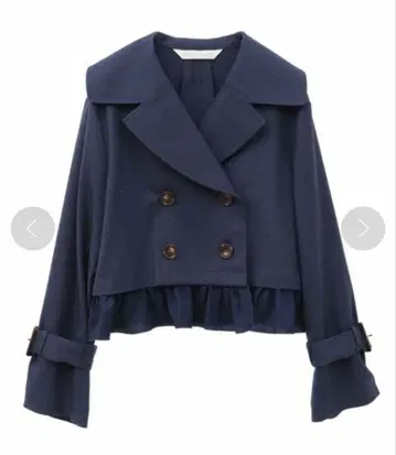 트란테안 손 드 모드 밑단 프릴 숏 트렌치코트