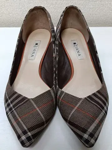 DIANA 다이애나 펌프스 23.5cm 체크 무늬