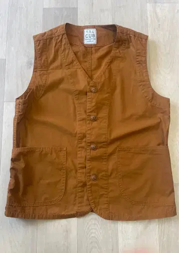 T.S.L CUB 브라운 V넥 워크 베스트 베스트