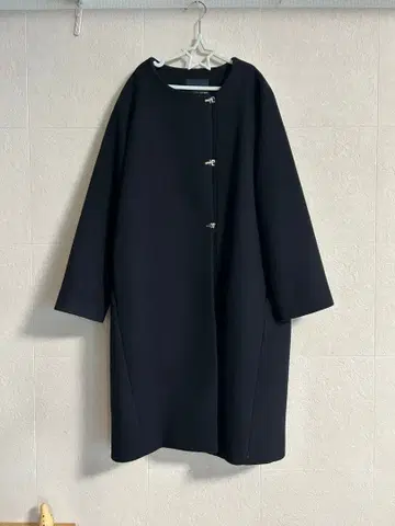 개럴개런트 네이비 노카라 롱 코트