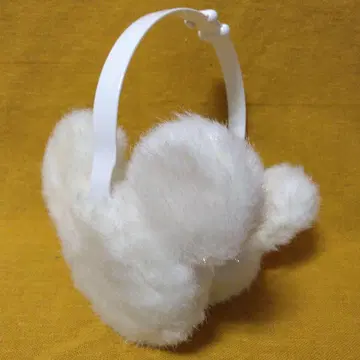 TDR 디즈니 미키 복슬복슬 귀도리 라메입힌 화이트 w2511