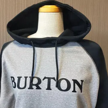 [컨디션 최상] BURTON 후드 부착 후드티 그레이/블랙 L
