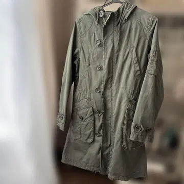 올리브 밀리터리 자켓 탈부착 후드 부착