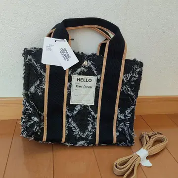 새상품, 택 포함 Redee Crowns 토트백 중형 블랙 데님 원단