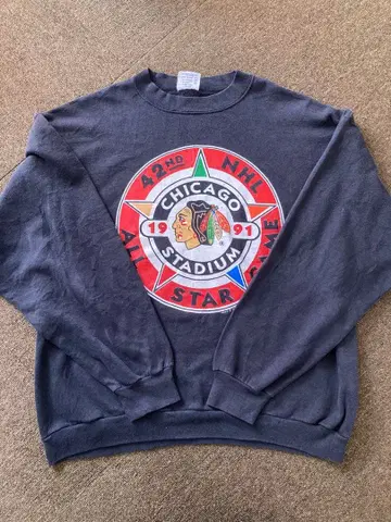 90s NHL 올스타 게임 1991 맨투맨 블랙 XL 빈티지