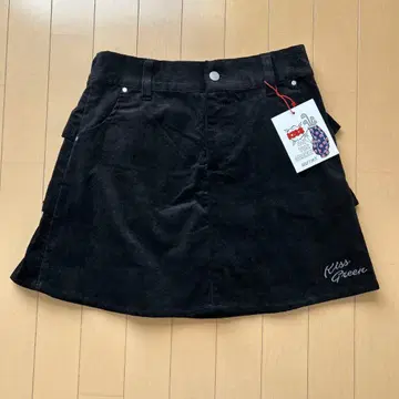 키스온더그린 골프 스커트 블랙 코듀로이 M 사이즈