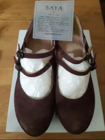 SAYA 보르도 브라운 스웨이드 웨지솔 신발