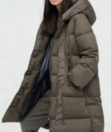 새상품급 유니클로 +J 질 샌더 콜라보 다운 롱 코트 L 브라운 레어