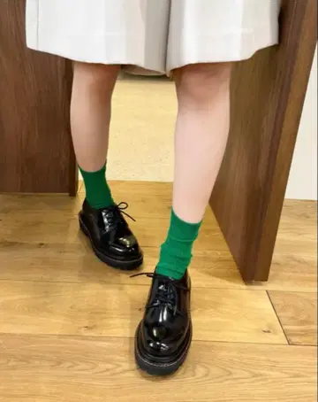 블랙 통굽 레이스업 슈즈 23.5cm