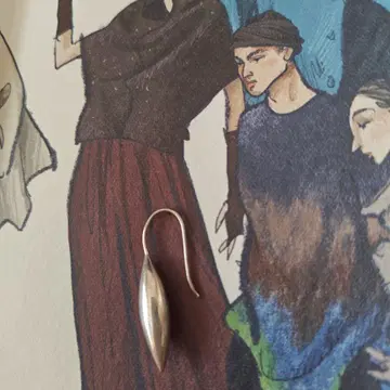 요건 레일 실버 귀걸이 한쪽 귀 바바구리