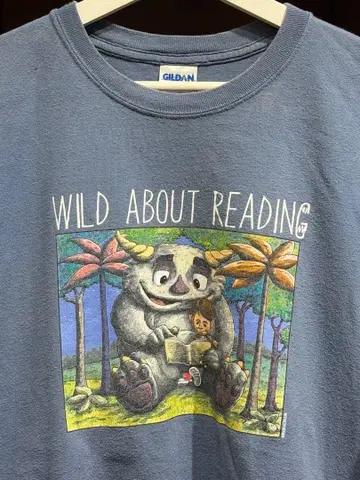 00s 괴수들의 사는 곳 패러디 빈티지 T셔츠 블루