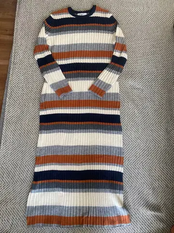 내추럴 뷰티 베이직 멀티 보더 니트 원피스