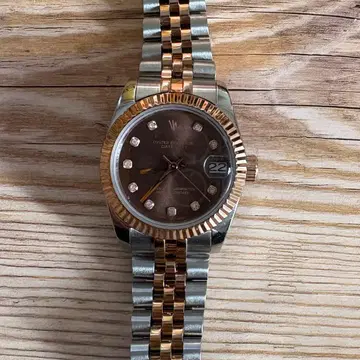 자동 와인딩 손목시계 브라운 핑크 골드