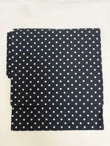 마메치요 모던 나고야 오비 블랙 화이트 도트 무늬