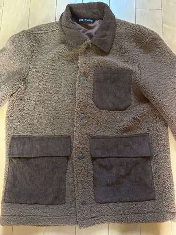 새상품급 ZARA 자라 브라운 플리스 자켓 남성용 M 사이즈