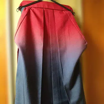 크림슨 빨간색 네이비 네이비 그라데이션 플리츠 하카마 M