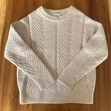 유나이티드 애로우즈 케이블 짜임 화이트 니트