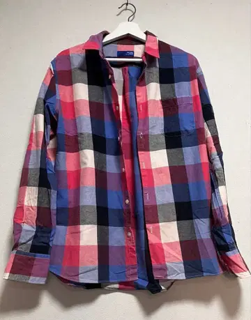 BEAMS 체크 무늬 긴팔 셔츠