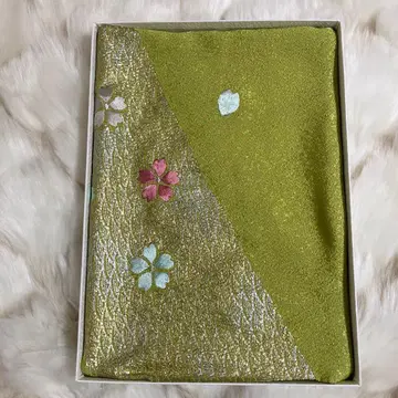 오비 장식 천 꽃 자수 순수 실크 크레이프 원단