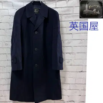 영국옥 (Eikokuya) 캐시미어 코트 롱 코트 네이비