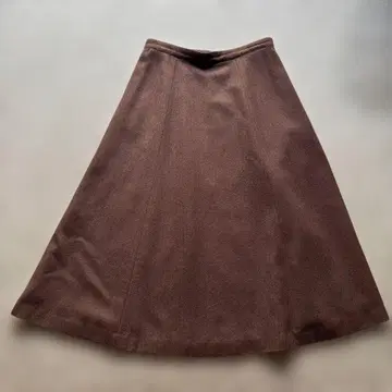 마드모아젤 논논 브라운 헤링본 플레어 스커트