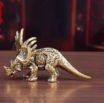 트리케라톱스 입상 공룡 피규어 골드 인테리어 놋쇠