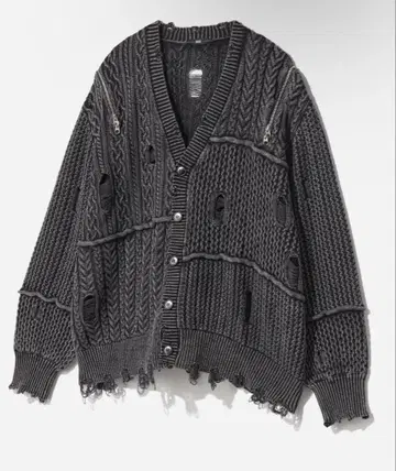 HARE BIG 데미지 ZIP 가디건 블랙 인기