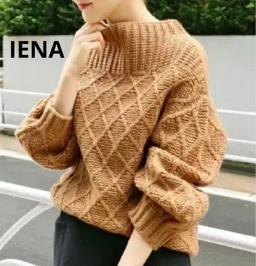 IENA 다이아 무늬 보틀넥 풀오버