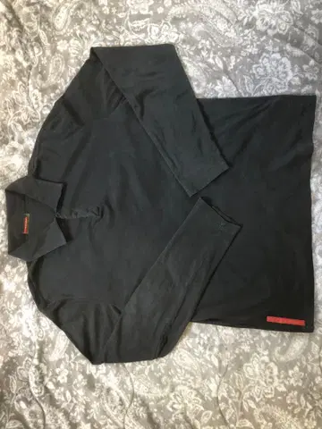 PEYDA 블랙 긴팔 피케 셔츠