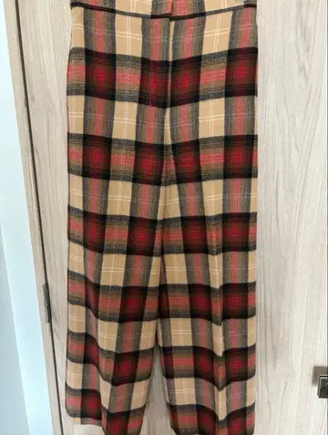 spick&span 체크 무늬 와이드 팬츠