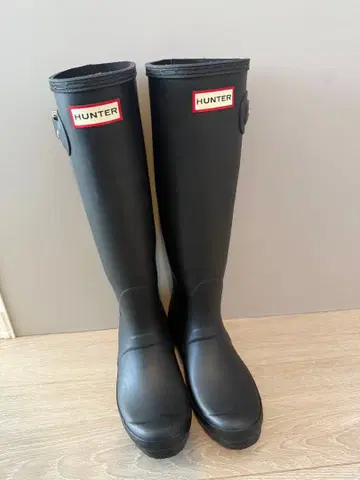 헌터 블랙 롱 부츠 버클 포함