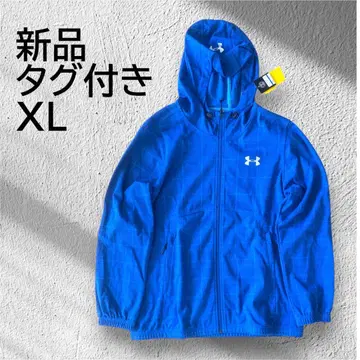 [미사용 새상품] 언더아머 블루 후드 부착 자켓 XL