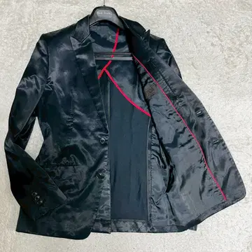 새상품급 코무사 테일러드 자켓 L 사이즈 턱시도 블랙 광택 빨간색 줄무늬