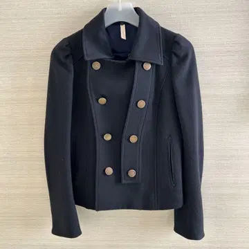 언타이틀 피 코트 네이비 골드 버튼 더블 브레스트 M