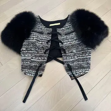 KOKOUBUKI 트위드 퍼 베스트