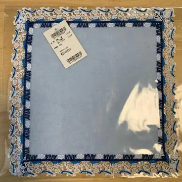 치카자와 레이스점 ANA 오리지널 타월 손수건 아쿠아 블루 새상품