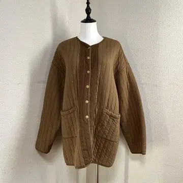 새상품급 pual ce cin 브라운 퀼팅 자켓 코튼 100% 면